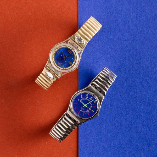 Swatch - Due Swatch bracciale elastico NOS:  Swatch Lady Clear Crystal Swatch Lady Freeway