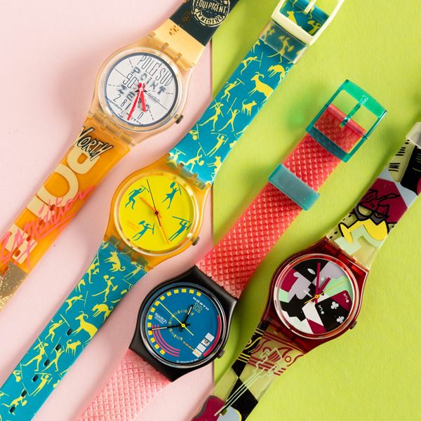 Swatch - Quattro Swatch NOS:  Swatch Space Tracing Swatch African Can Swatch Traffic Jam Swatch Cubist Rap