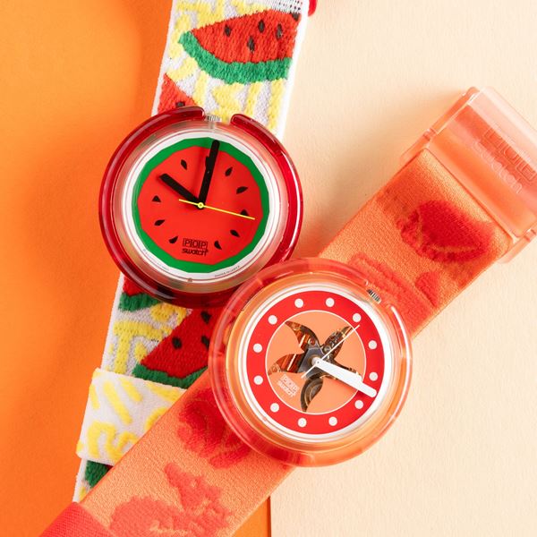 Swatch - Due Pop Swatch NOS:  Swatch Pop Anguria Swatch Pop Raspberry