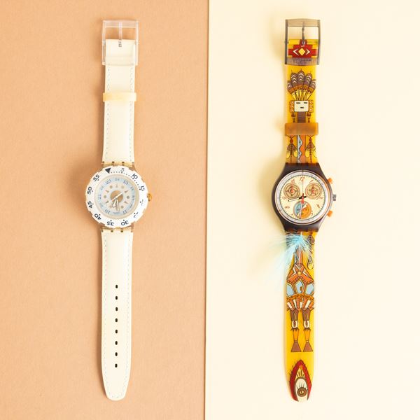 Swatch - Swatch Chrono e Scuba NOS:  Swatch Scuba Creme de la Creme Swatch Chrono Dancing Feathers
