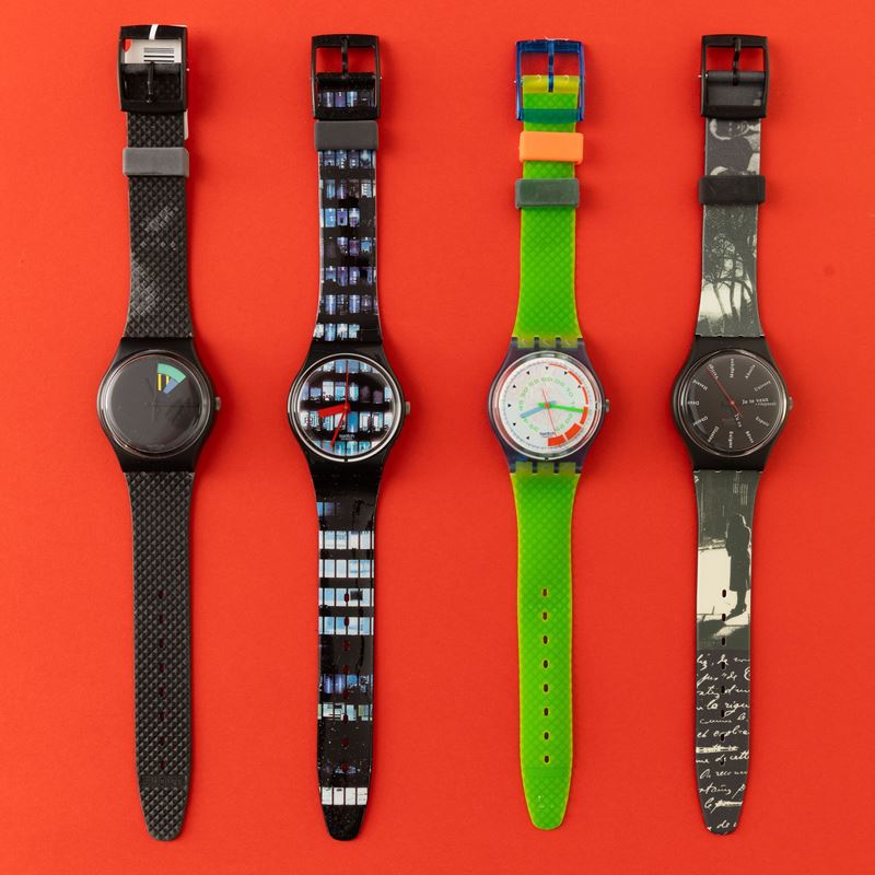 Swatch : Quattro Swatch NOS:  Swatch Color Window Swatch Overtime Swatch Shnell Swatch St. Germain  - Asta Swatch my Valentine - Cambi Casa d'Aste