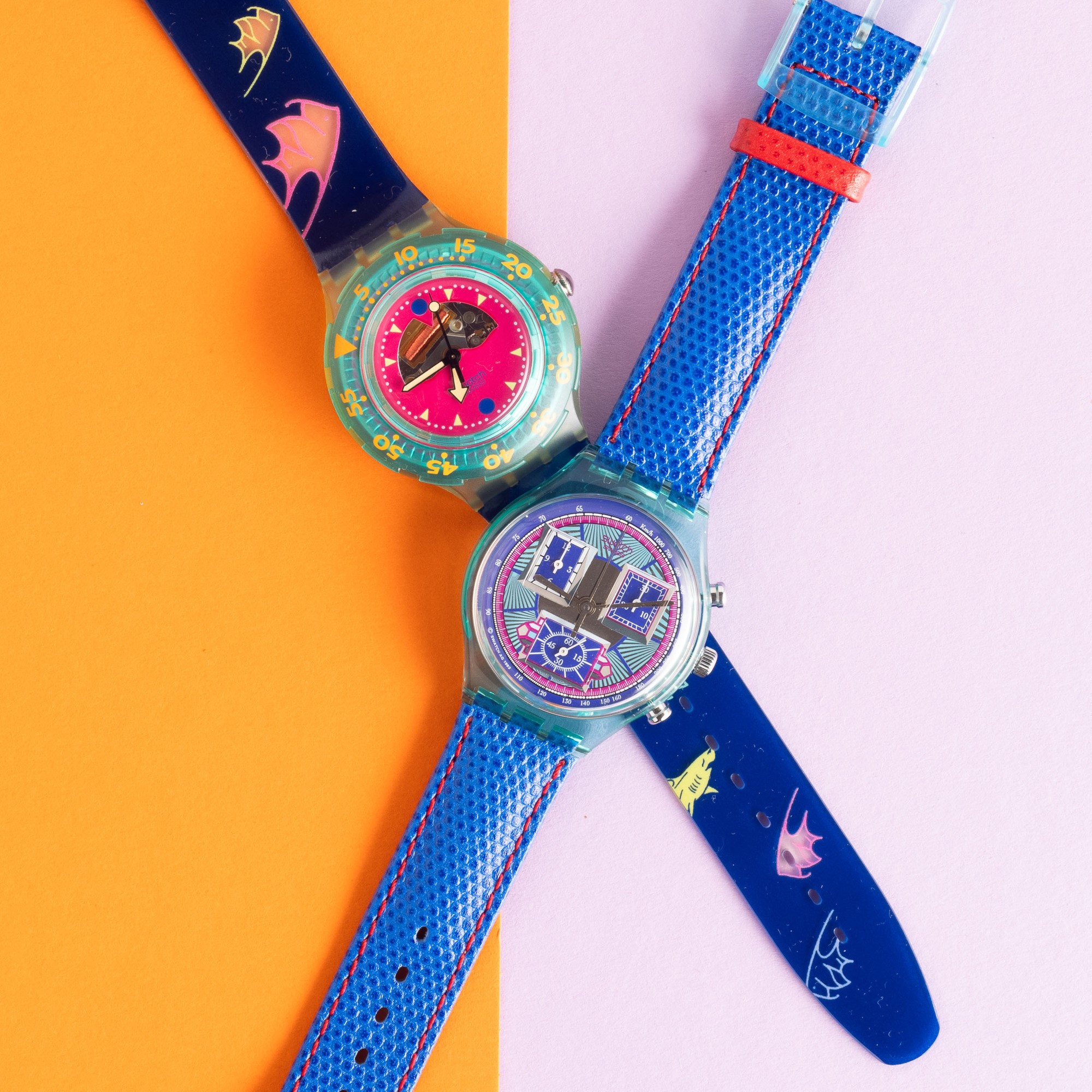 Swatch Chrono e Swatch Scuba Nos:swatch Chrono Echodecoswatch Scuba Happy Fish