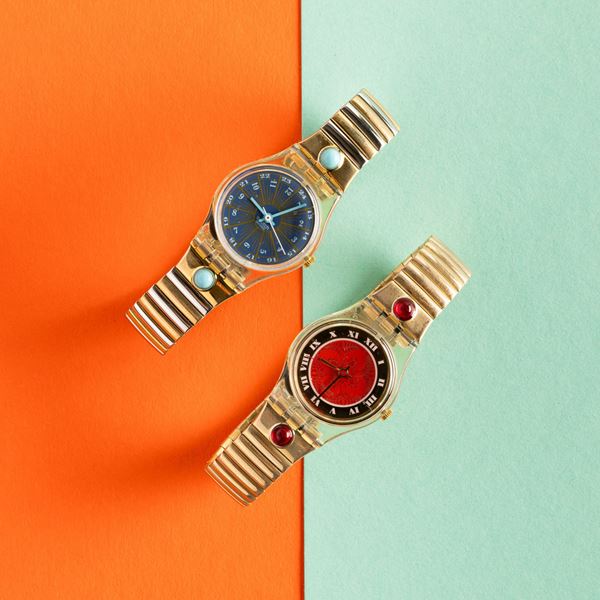 Swatch - Due Swatch bracciale elastico NOS:  Swatch Lady Tournevis Swatch Lady Tourmaline