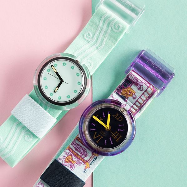 Swatch - Due Pop Swatch NOS:  Swatch Pop Mint Sea Swatch Pop Lancelot