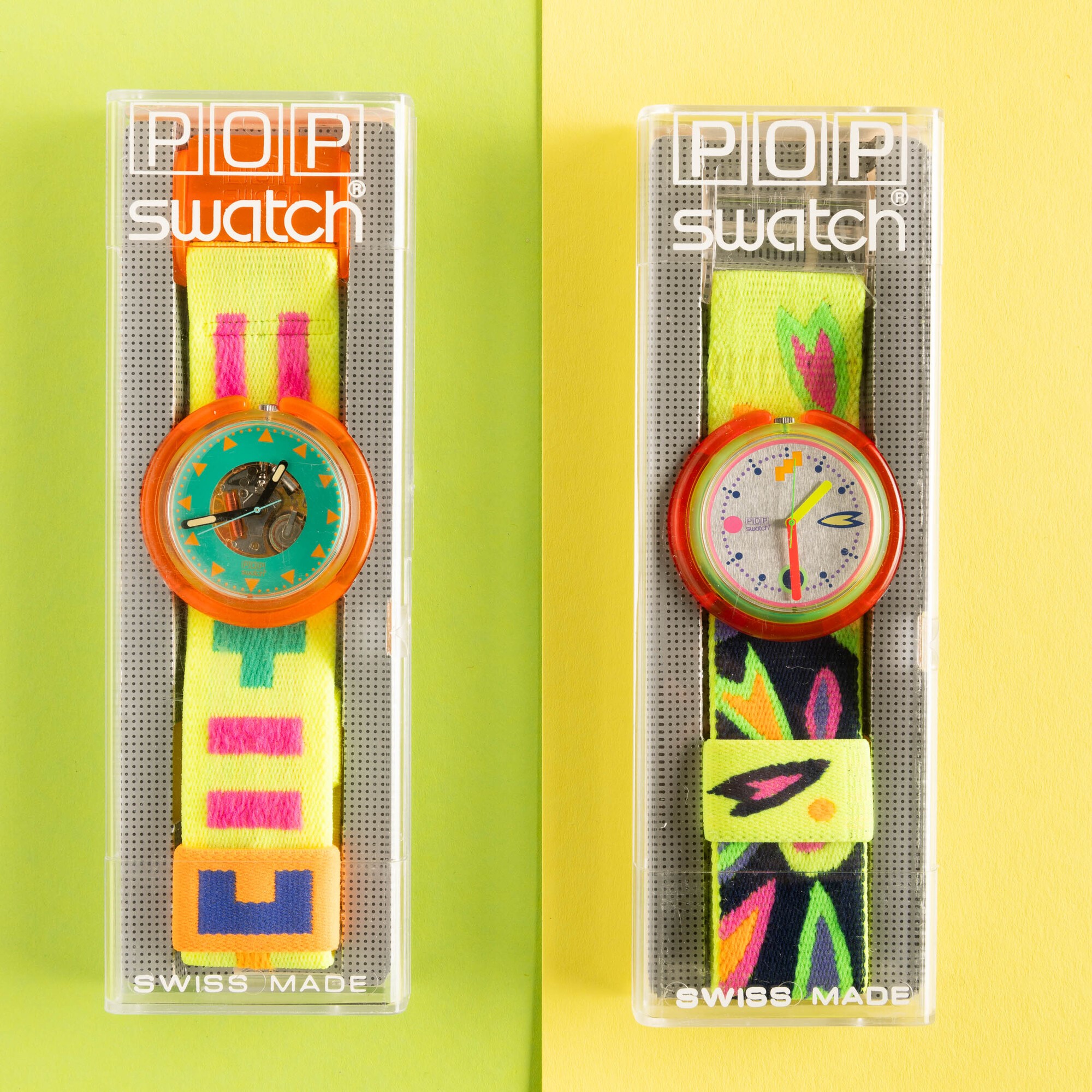 Due Pop Swatch Nos:swatch Pop Micro Gardenswatch Pop Jumping