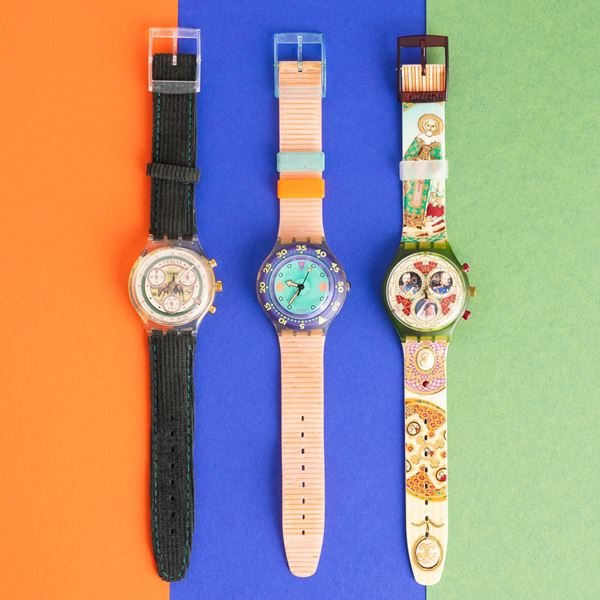 Swatch - Due Swatch Chrono e uno Swatch Scuba NOS:  Swatch Chrono Sa Majeste Velours Swatch Scuba Medusa Swatch Chrono Russian Treasury