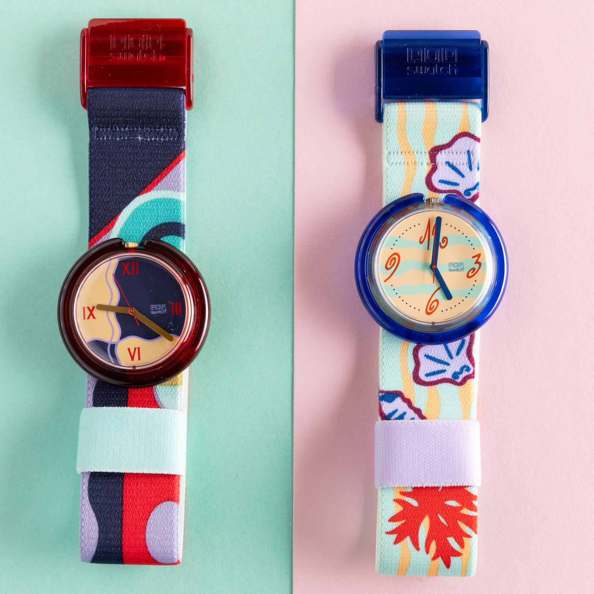 Due Pop Swatch Nos:swatch Pop Art Decoswatch Pop Coquillage