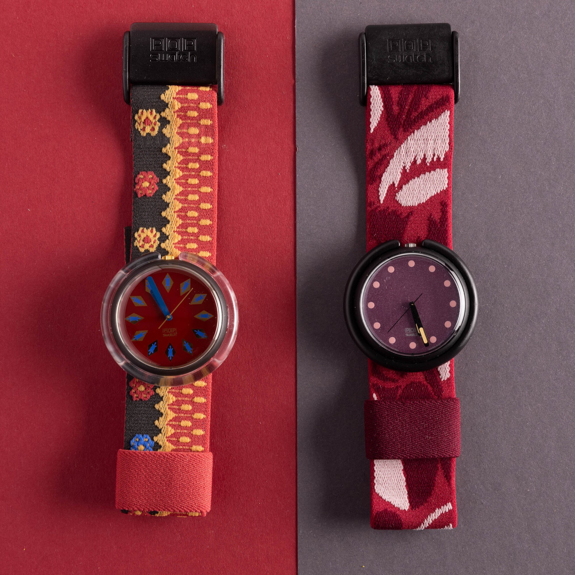 Due Pop Swatch Nos:swatch Pop Bucharaswatch Pop Red Velvet Polka Dots