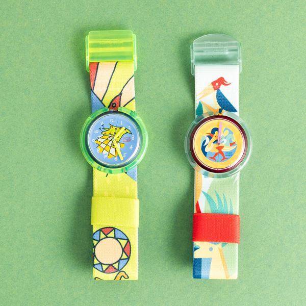 Swatch - Due Pop Swatch NOS:  Swatch Pop Rebus Swatch Pop Woodleaker