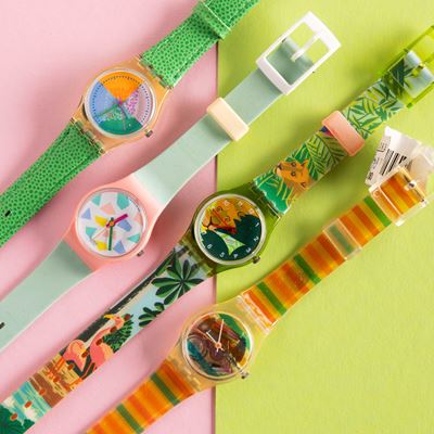 Quattro Swatch Lady Nos:swatch Piastrellaswatch Blue Lollyswatch Seeroseswatch Belvedere