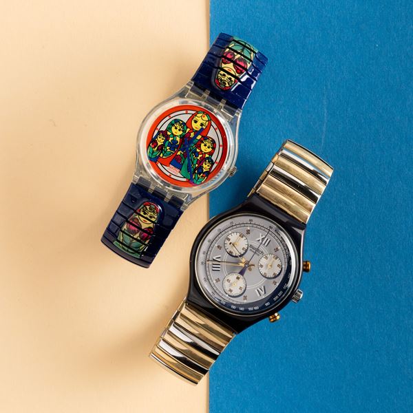 Swatch - Due Swatch bracciale elastico NOS:  Swatch Matrioska Swatch Alabama