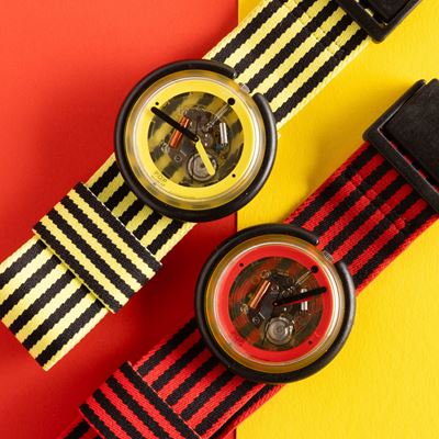 Due Pop Swatch Nos:swatch Pop Yellow Zebraswatch Pop Red Zebra