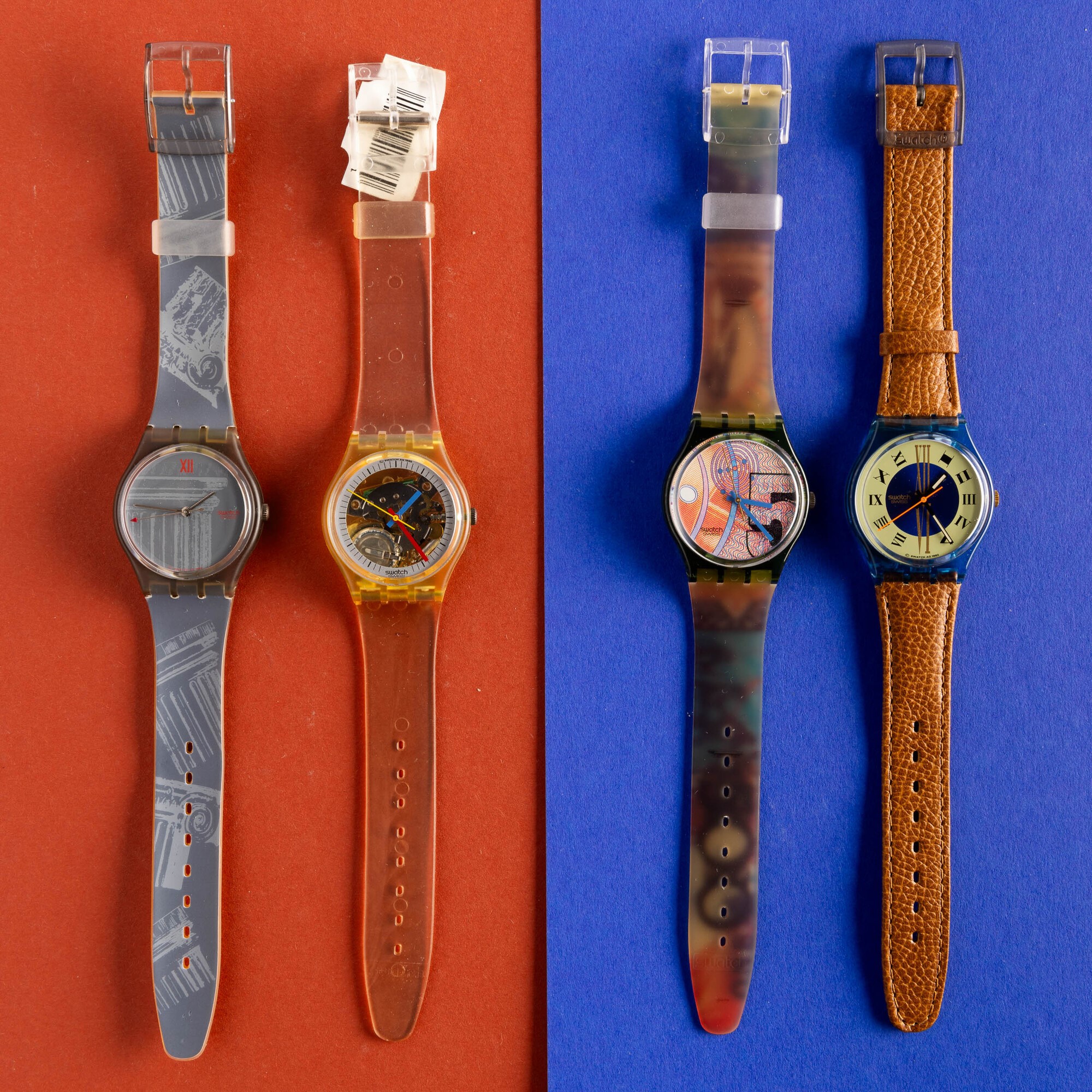 Quattro Swatch Nos:swatch Obelisqueswatch Jelly Fishswatch Francoswatch Master