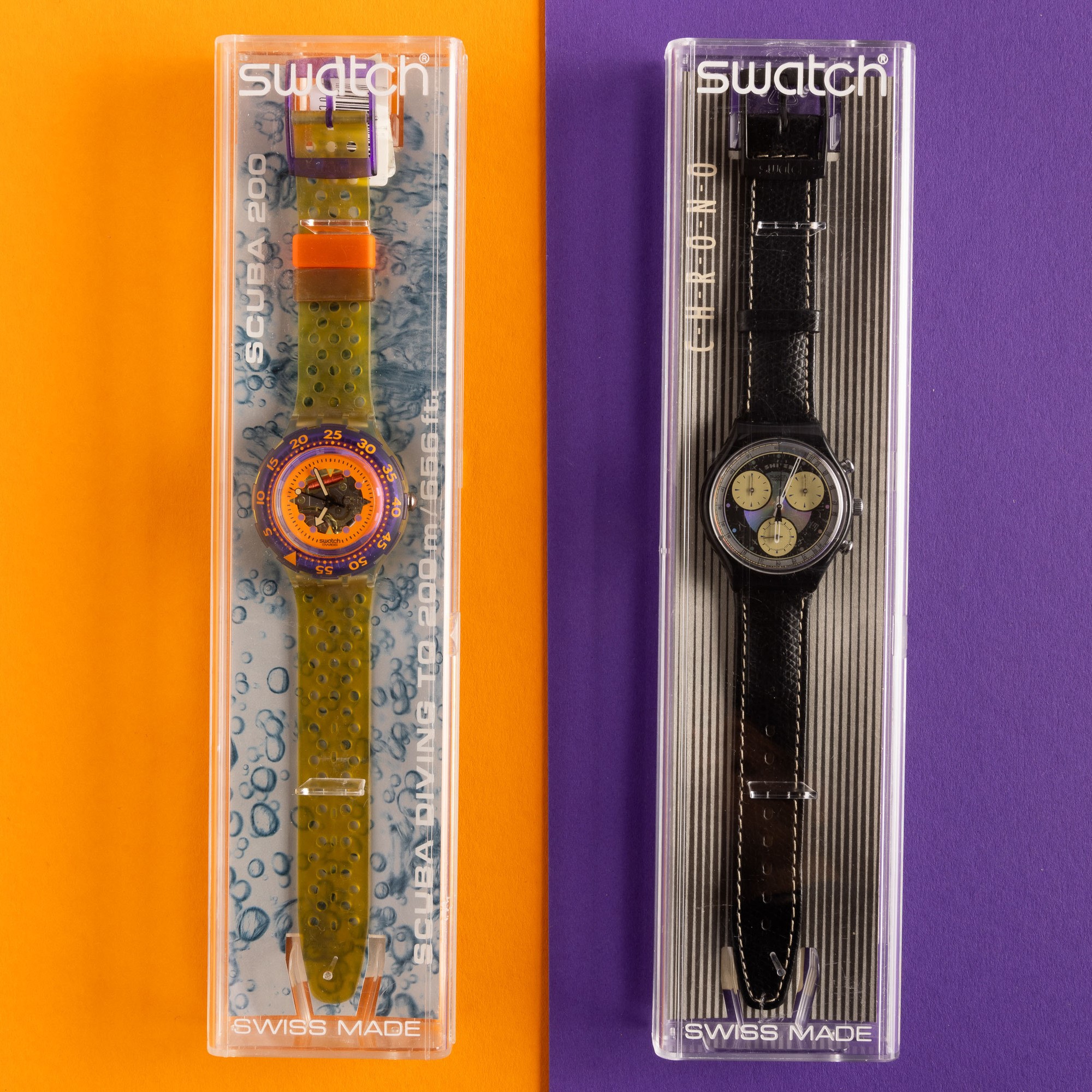 Swatch Scuba e Swatch Chrono Nos:swatch Scuba Hyppocampusswatch Chrono Miobiao