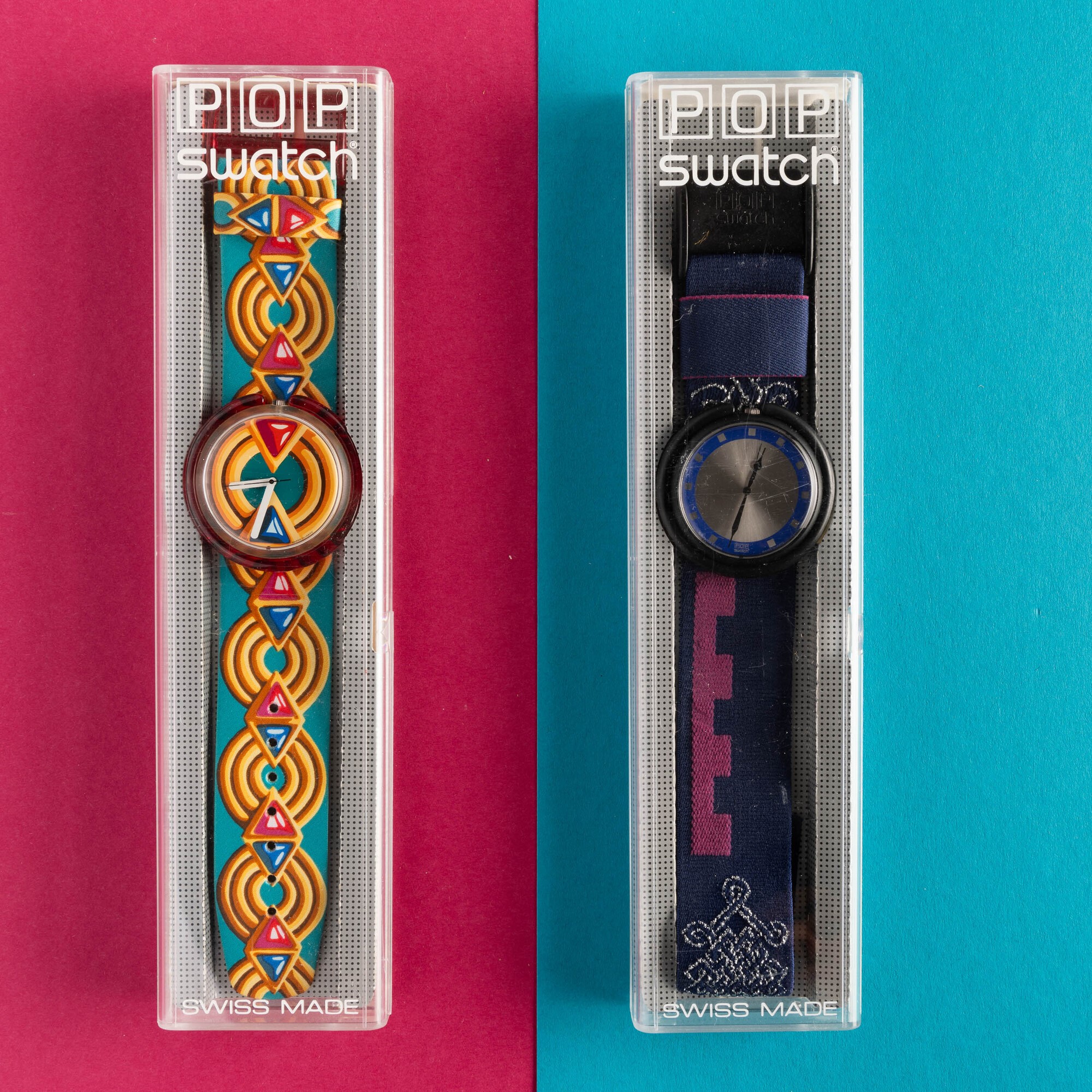 Due Pop Swatch Nos:swatch Pop Gengis Khanswatch Pop Haute Societe
