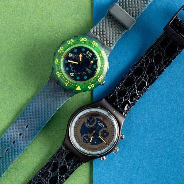 Swatch - Swatch Scuba e Swatch Chrono NOS:  Swatch Scuba Blue Moon Swatch Chrono Silver Star