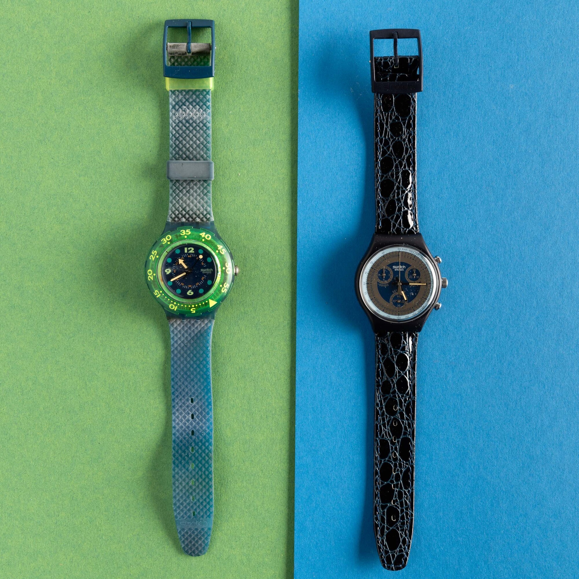 Swatch Scuba e Swatch Chrono Nos:swatch Scuba Blue Moonswatch Chrono Silver Star