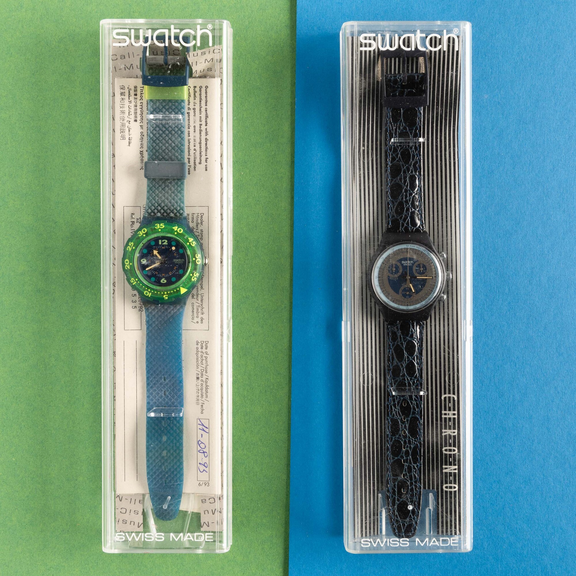 Swatch Scuba e Swatch Chrono Nos:swatch Scuba Blue Moonswatch Chrono Silver Star