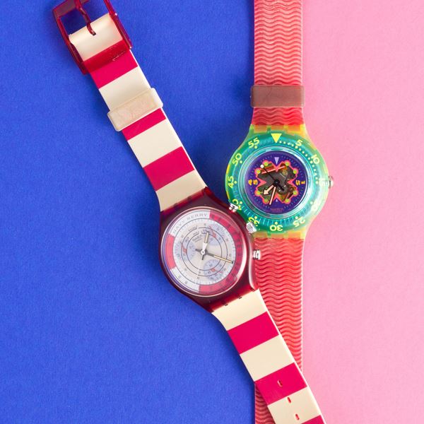 Swatch - Swatch Scuba e Swatch Chrono NOS:  Swatch Scuba Bay Breeze Swatch Chrono Navy Berry