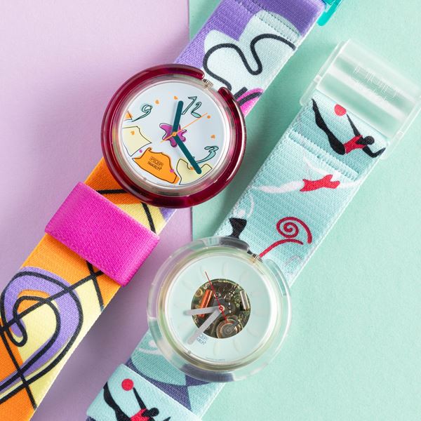 Swatch - Due Pop Swatch NOS:  Swatch Pop Bouquet Swatch Pop Acrobat
