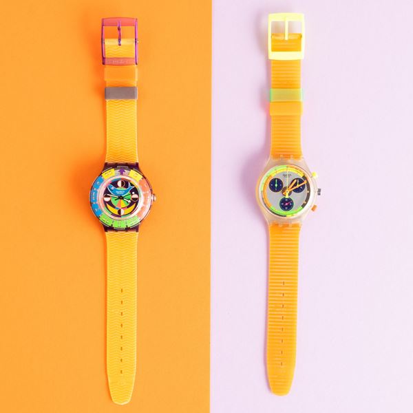 Swatch - Swatch Scuba e Swatch Chrono NOS:  Swatch Scuba Color Wheel Swatch Chrono Jelly Stag