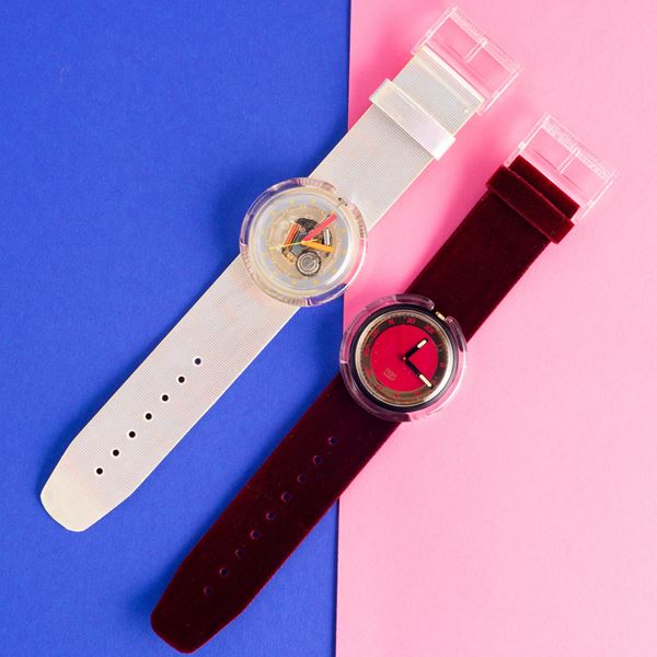 Swatch - Due Pop Swatch NOS:  Swatch Pop Red Velvet Swatch Pop vintage