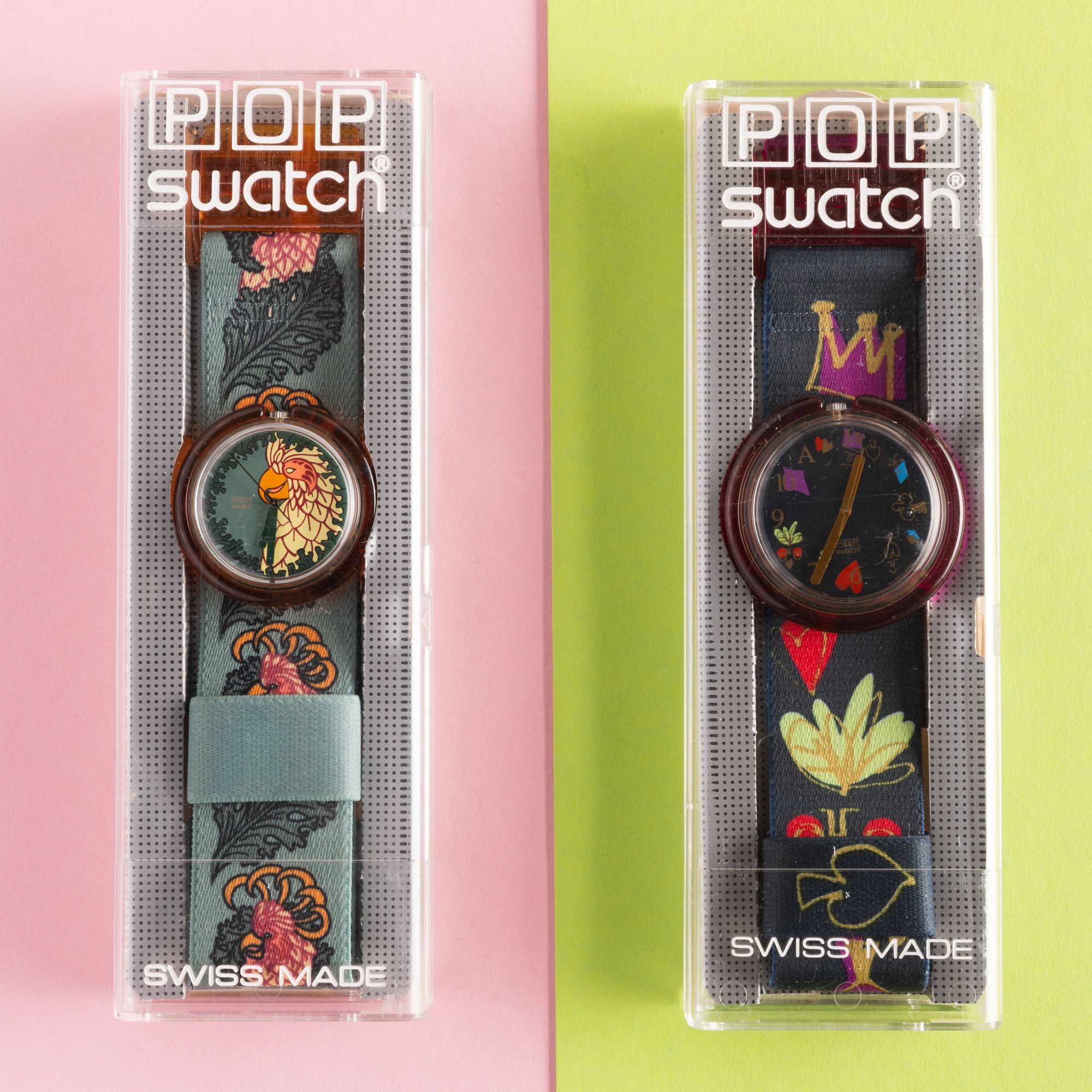 Due Pop Swatch Nos:swatch Pop Golden Cageswatch Pop Alice in Wonderland