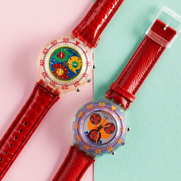 Swatch - Due Swatch Aquachrono NOS:  Swatch Aquachrono Red Harbour Swatch Aquachrono Lillibeth