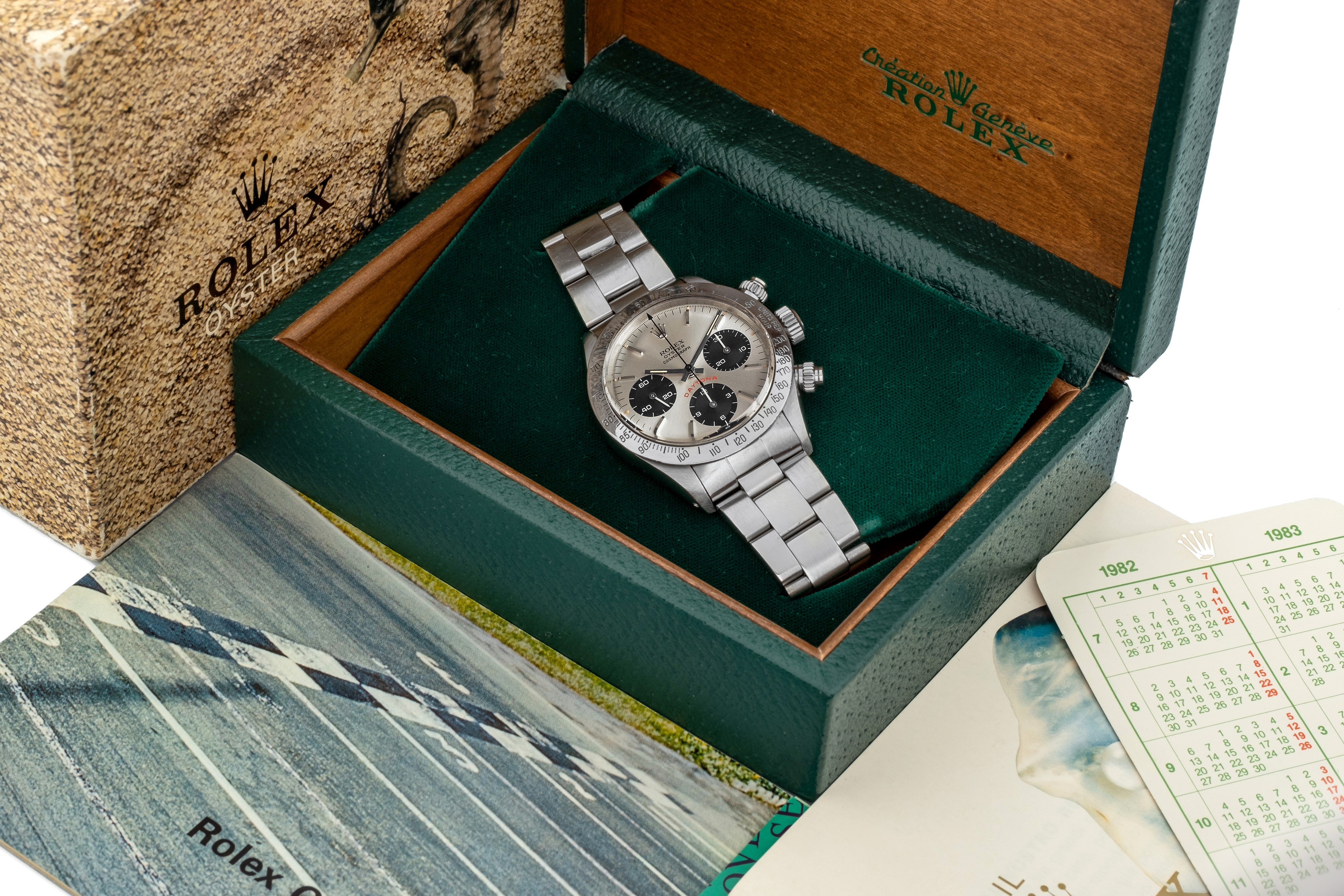 Rolex - Cosmograph Daytona "big Red" Ref 6265 con Scatola e Libretti, Circa 1979