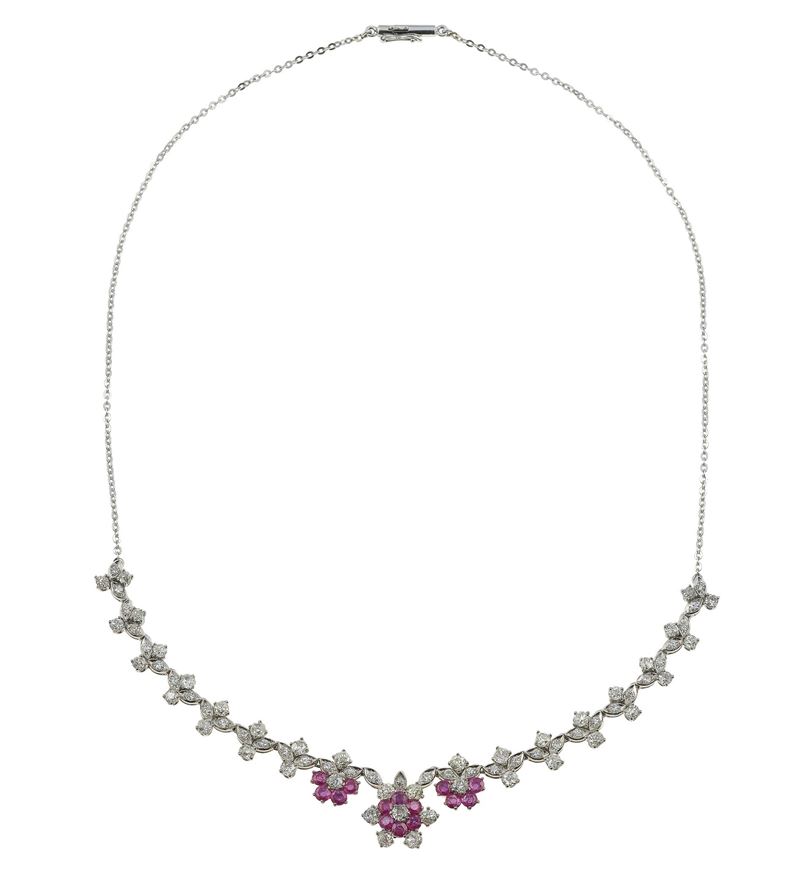 Diamond, ruby and gold necklace  - Auction Fine Jewels - Cambi Casa d'Aste
