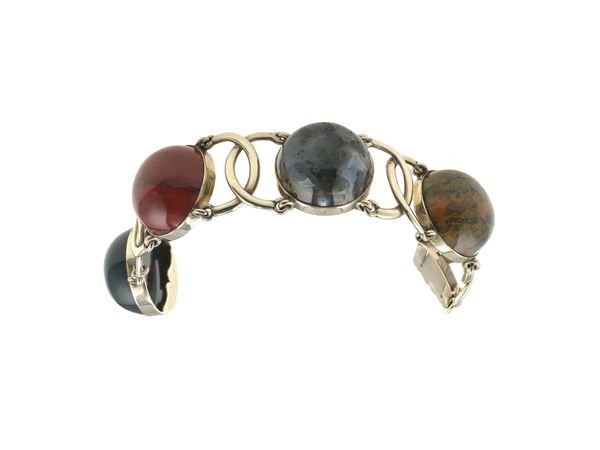 Hardstone and low-karat gold bracelet