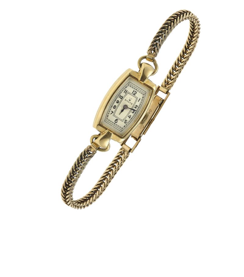 Lady's wristwatch in yellow gold and low-karat gold. Signed and numbered Rolex 29970 2398. The movement has not been tested for the accuracy of time and may need a service  - Auction Fine Jewels - Cambi Casa d'Aste