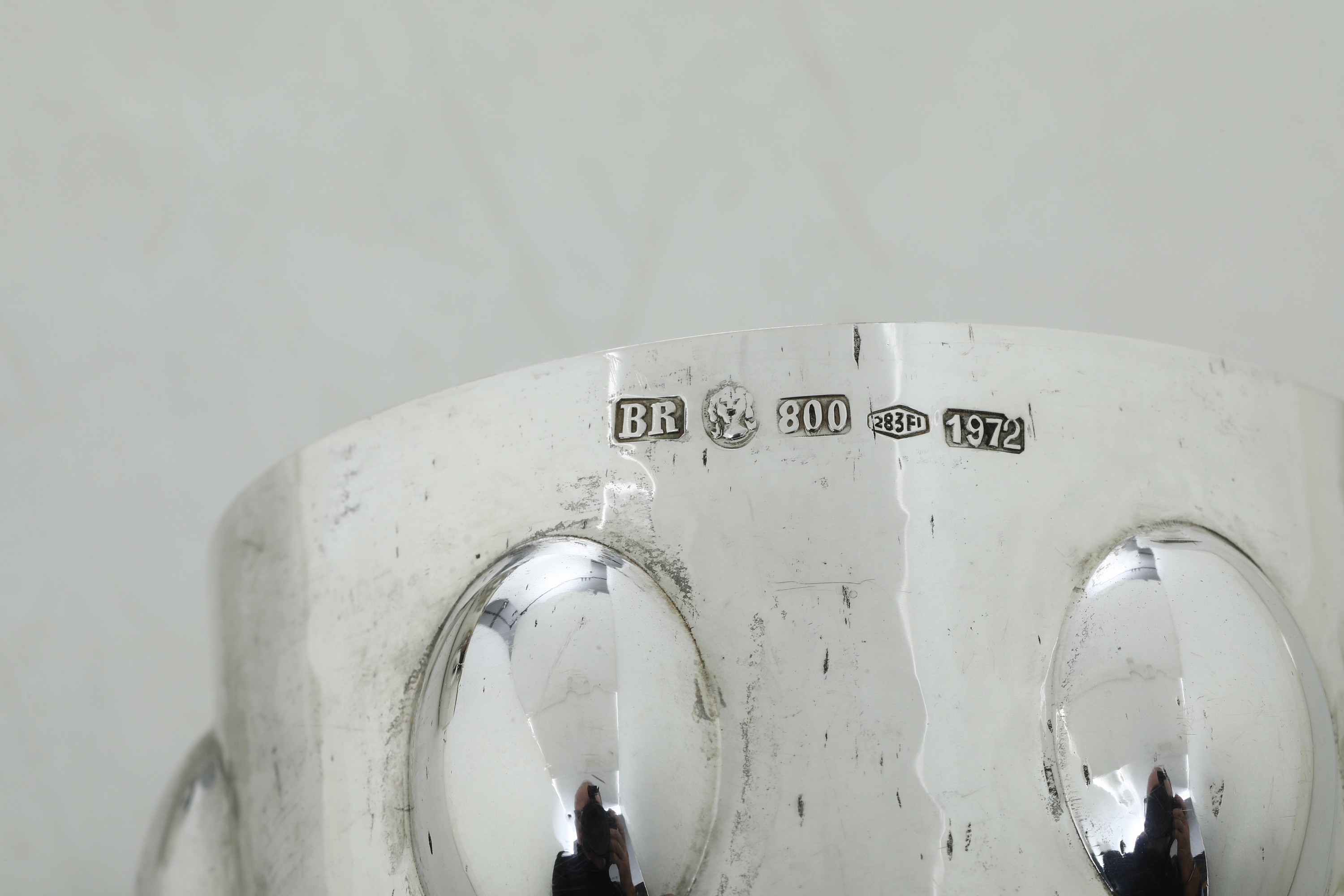 Bowl e 12 Coppe. Argenteria Fiorentina del XX Secolo. Argentiere Brandimarte