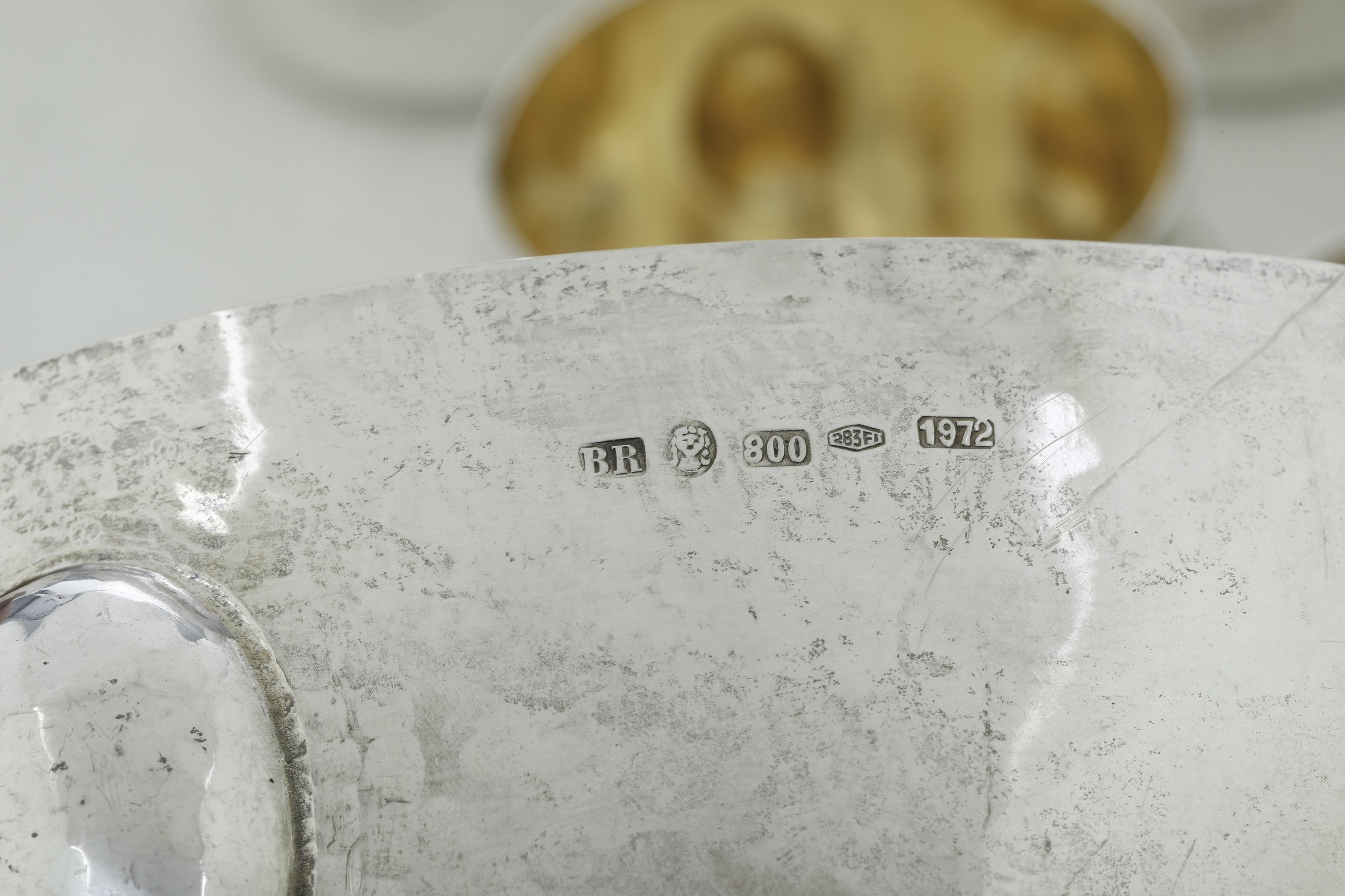Bowl e 12 Coppe. Argenteria Fiorentina del XX Secolo. Argentiere Brandimarte