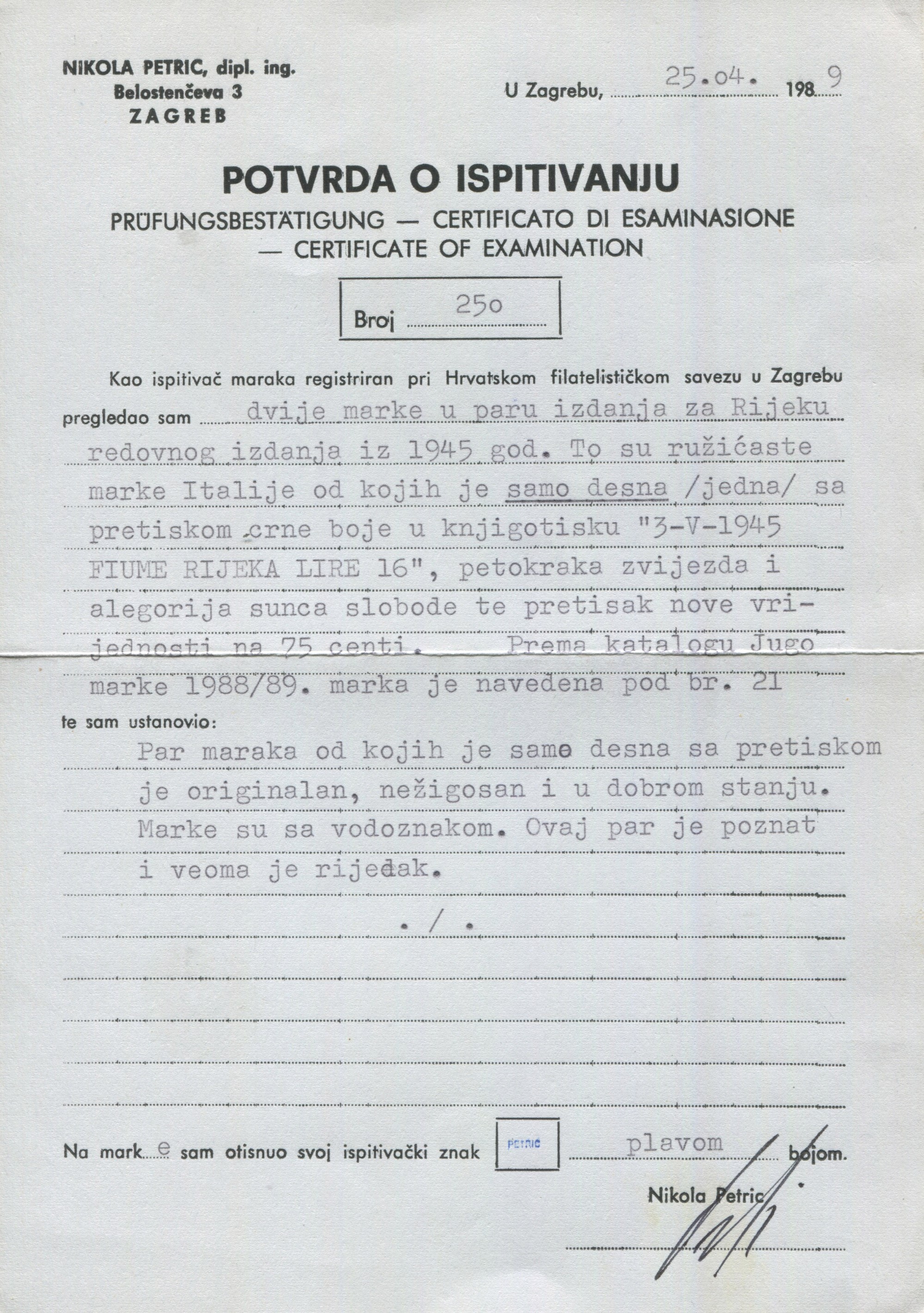 1945 - Occupazione Straniera di Territori Italiani - Occupazione Jugoslava di Fiume - Francobolli...