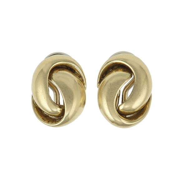 Pair of gold earrings. Signed Weingrill