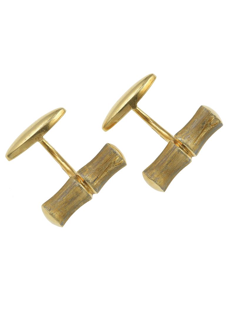 Pair of gold cufflinks. Mark: 15 VR (Weingrill Carlo s.p.a. - Verona)  - Auction Fine Jewels - Cambi Casa d'Aste