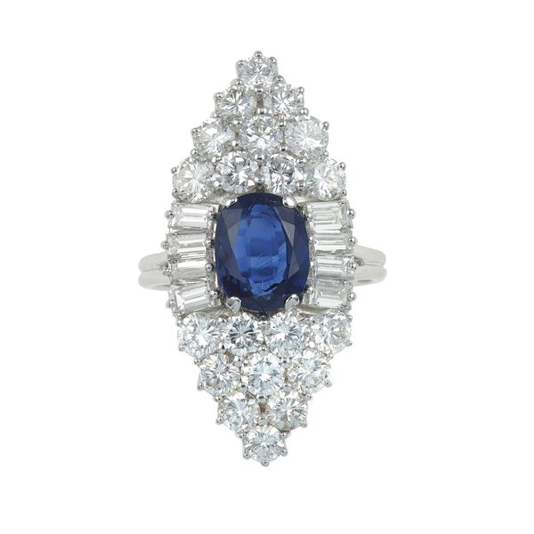 Sapphire and diamond ring