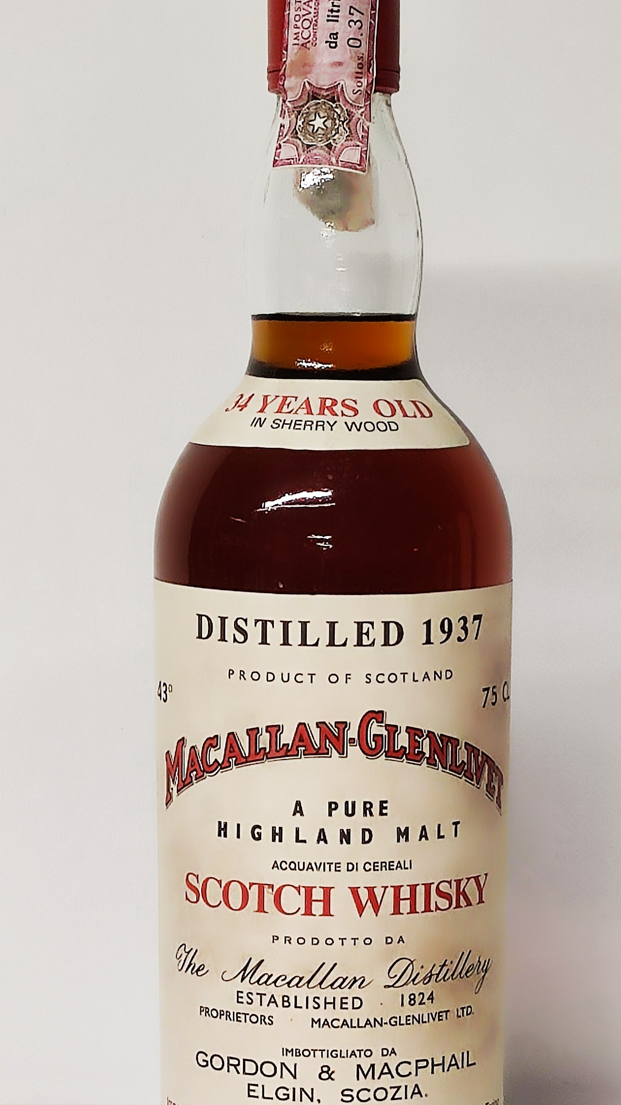 Macallan-glenlivet 34 Years Old 1937, Pure Highland Malt Scotch Whisky