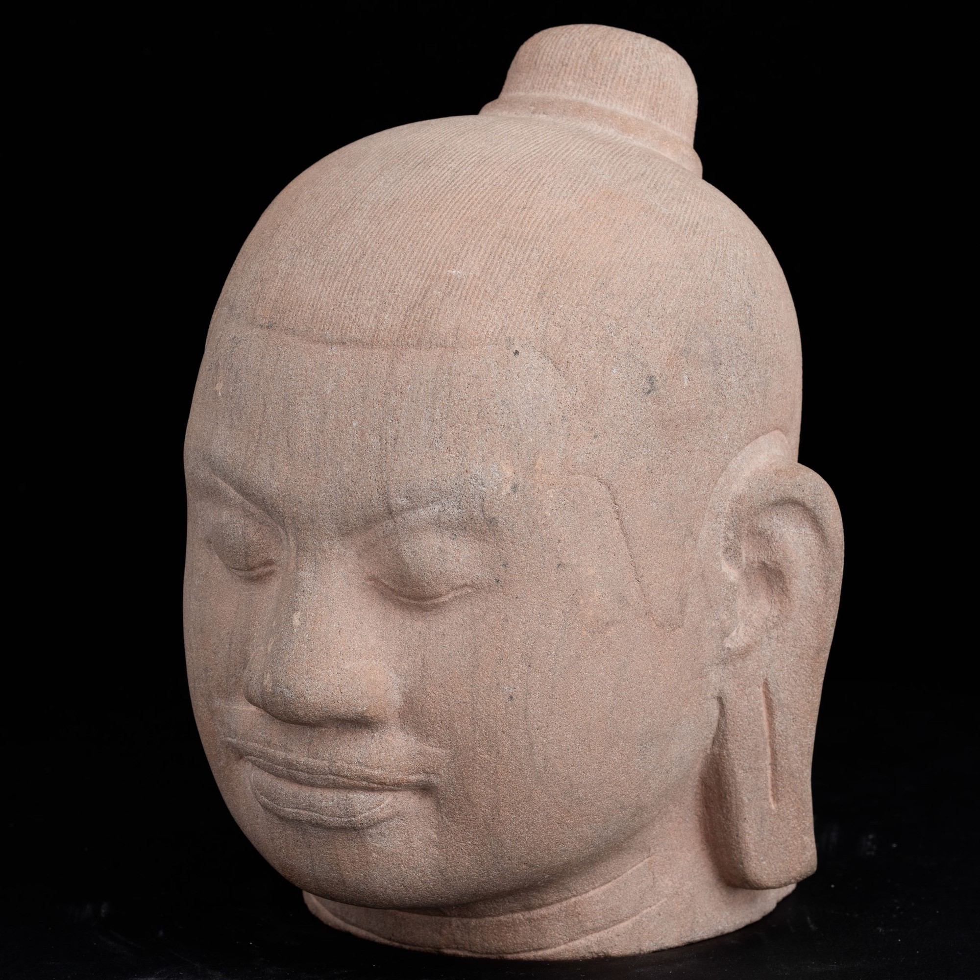 Re Khmer Jayavarman VII, Testa in pietra raffigurante, XIX secolo