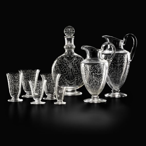 Servizio di calici “Michelangelo” Francia, Manifattura Baccarat, XX secolo 