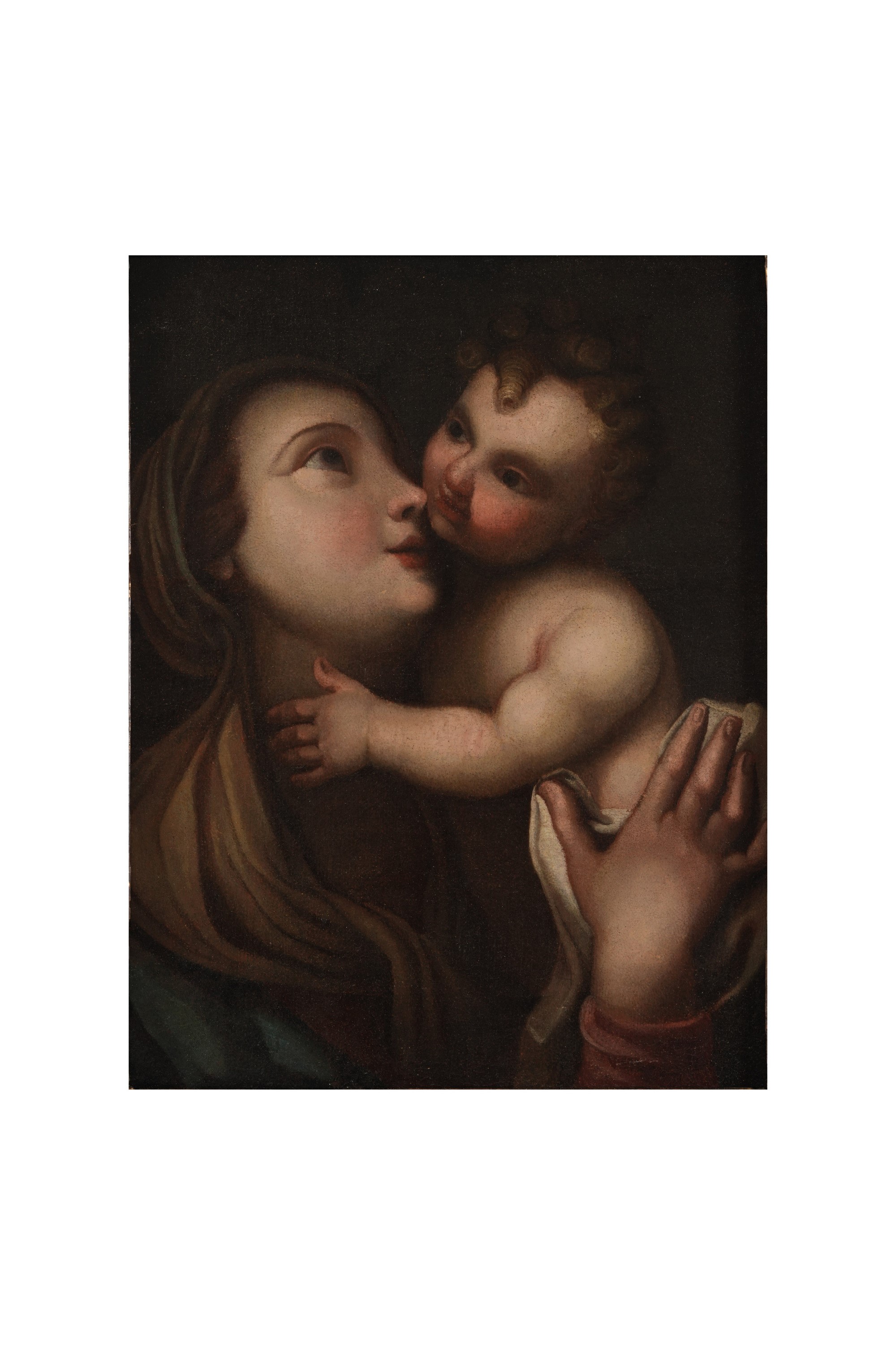 Scuola emiliana del XVII-XVIII secolo, Madonna con Bambino, olio su tela