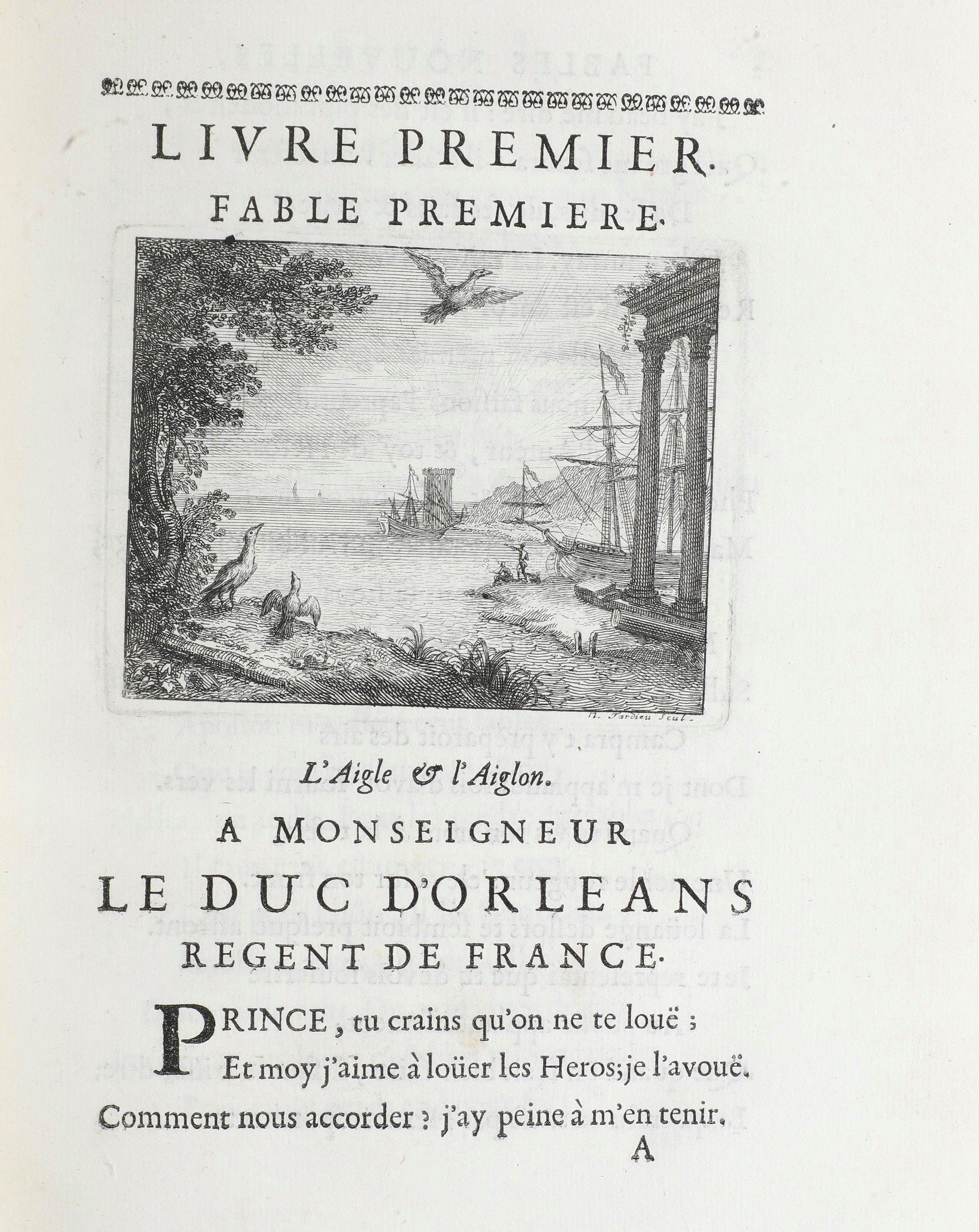 De la Motte Antoine Houdar (1672-1731) Fables Nouvelles Dediées Au Roi... Parigi, Gregoire Dupuis...