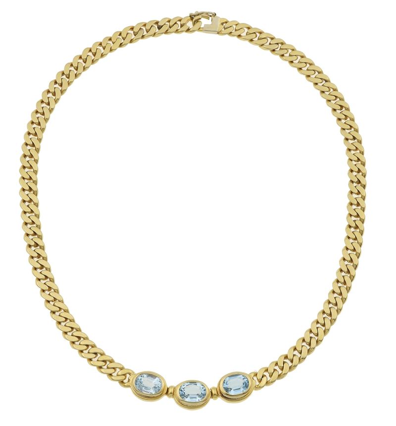 Girocollo con tre acquemarine  - Asta Fine Jewels - Cambi Casa d'Aste