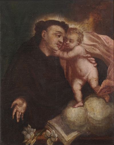 Scuola del XVII Secolo Sant’antonio da Padova con il Bambino