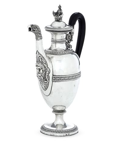 Elegante Caffettiera. Milano XIX Secolo, Marchio Dell'argentiere (documentato ma Non Identificato...