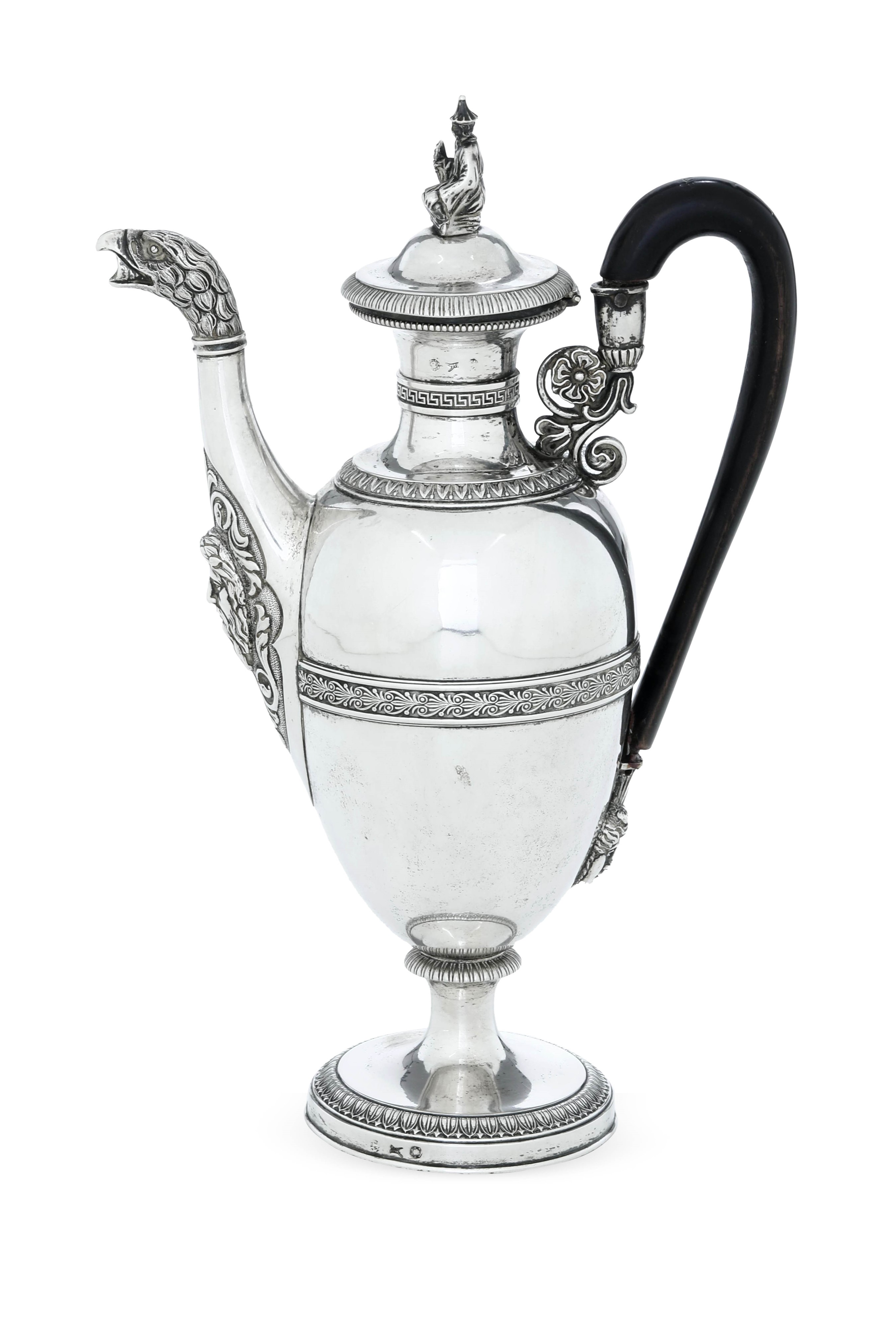 Elegante Caffettiera. Milano XIX Secolo, Marchio Dell'argentiere (documentato ma Non Identificato...