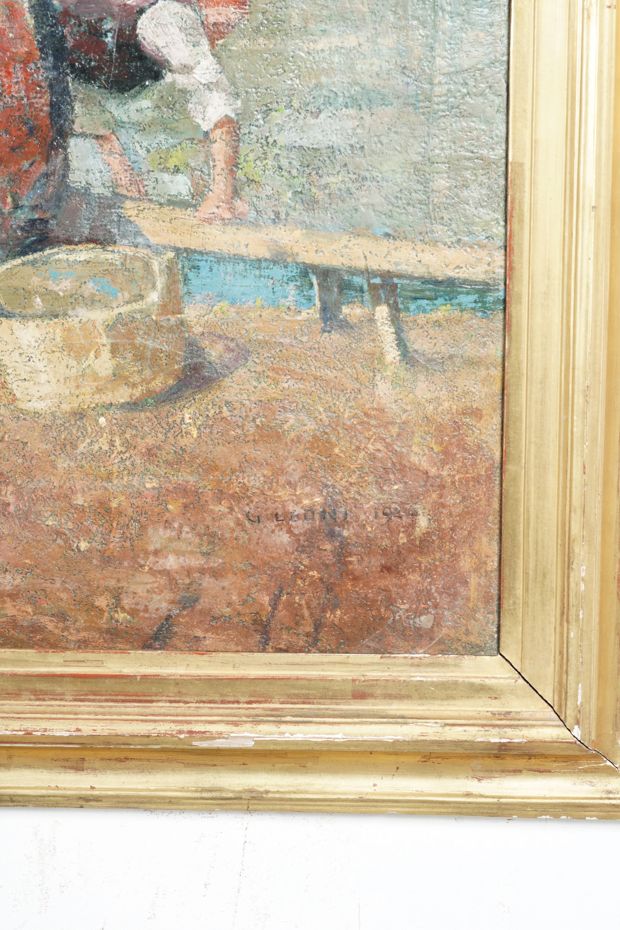 Giuseppe Leoni - Veduta con Lavandaie