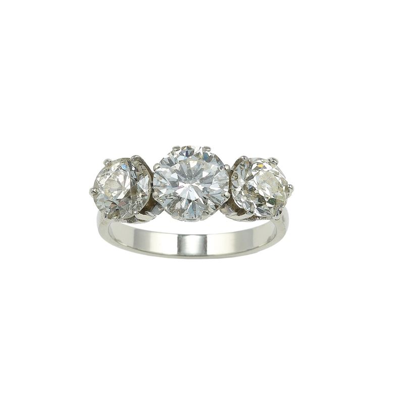 Brilliant-cut diamond and old-cut diamond ring  - Auction Fine Jewels - Cambi Casa d'Aste