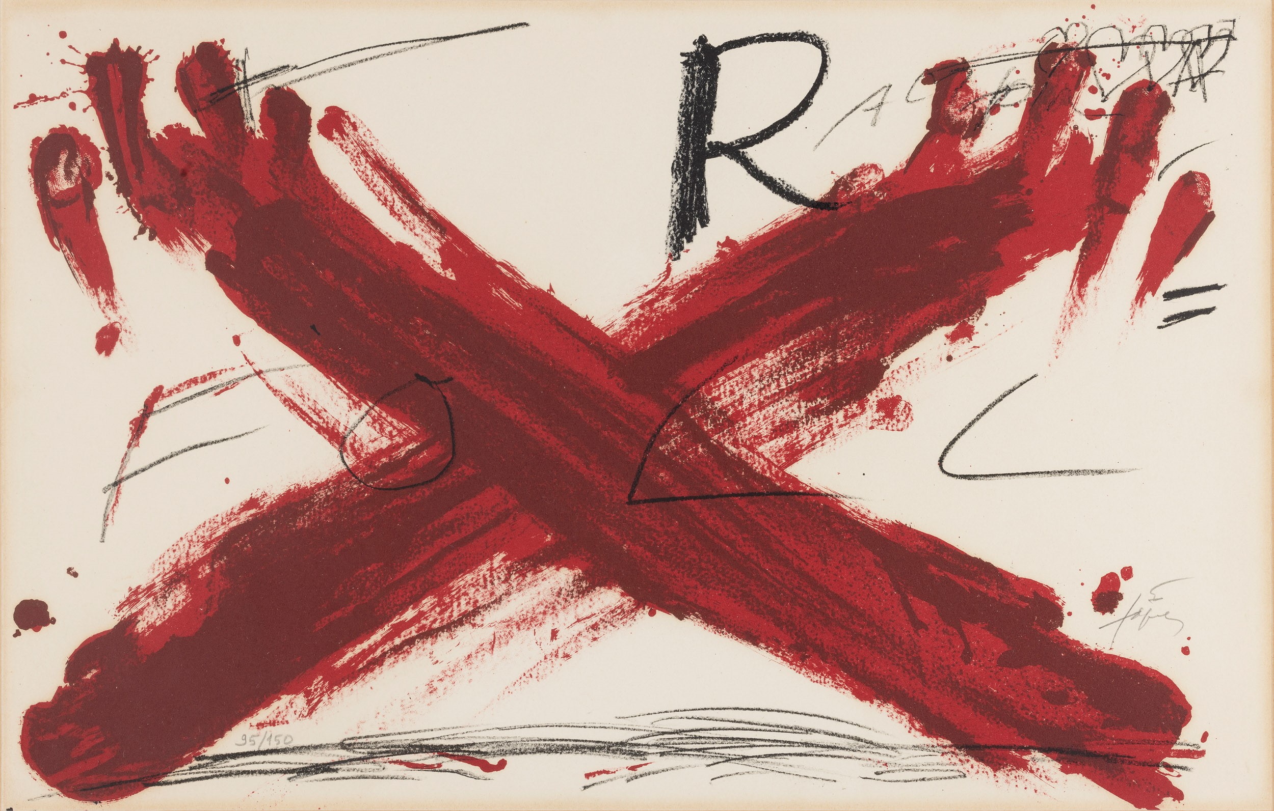 Antoni Tapies - Foll, litografia 1973